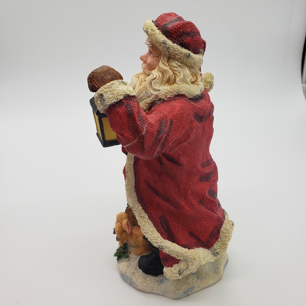 Holiday Lane Poly Resin‎ Woodland Santa W/ Lantern Christmas  8" Complete In Box - Picture 4 of 11